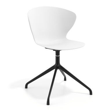 cadeira de reuniao preto branco base piramide plastico bracos fixos 1
