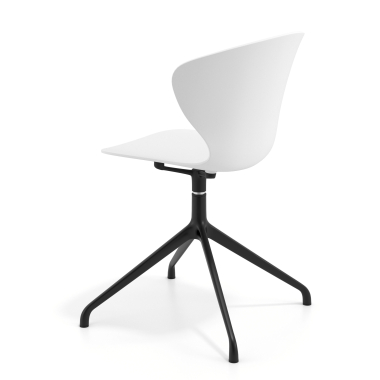 cadeira de reuniao preto branco base piramide plastico bracos fixos 6