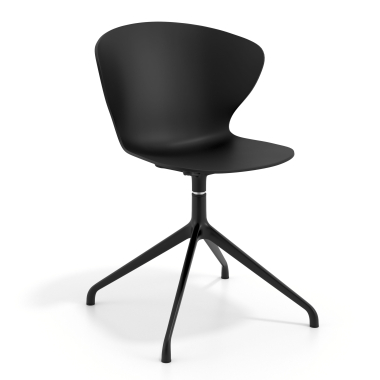cadeira de reuniao preto preto base piramide plastico bracos fixos 1