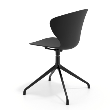 cadeira de reuniao preto preto base piramide plastico bracos fixos 6