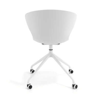 cadeira de reuniao branco branco com rodizios plastico bracos fixos 5