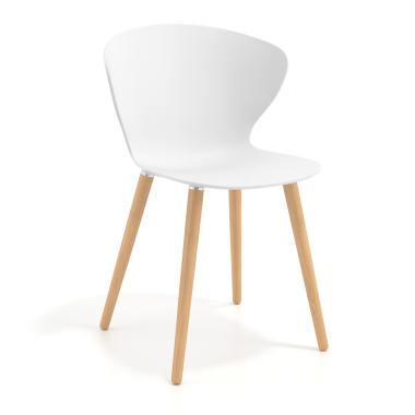 cadeira nordica branco pes de madeira plastico bracos fixos 1