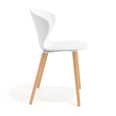 cadeira nordica branco pes de madeira plastico bracos fixos 4