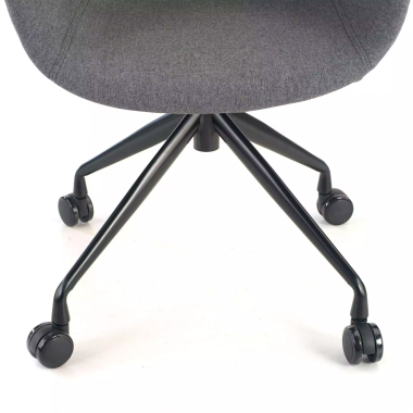 cadeira sala de espera preto antracite giratoria com rodizios tecido bracos estofados 5
