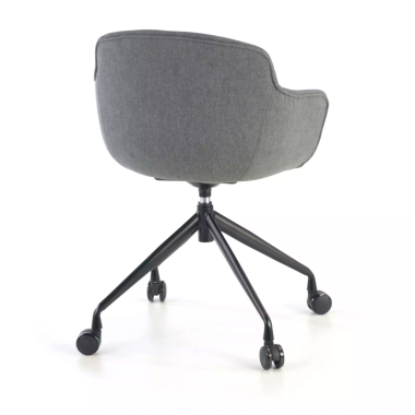 cadeira sala de espera preto antracite giratoria com rodizios tecido bracos estofados 6