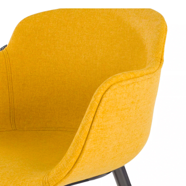 cadeira sala de espera preto amarelo giratoria com rodizios tecido bracos estofados 8