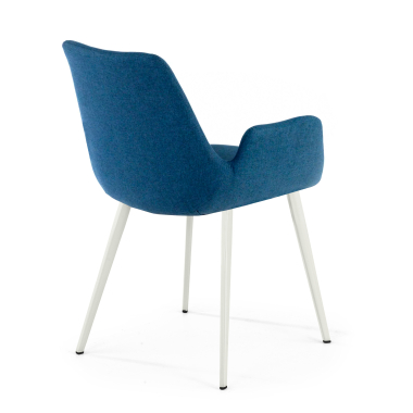 cadeira sala de espera branco azul 4 patas tecido bracos estofados 4