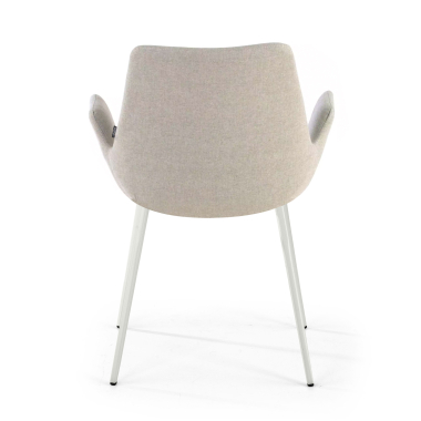 cadeira sala de espera branco cinza 4 patas tecido bracos estofados 6
