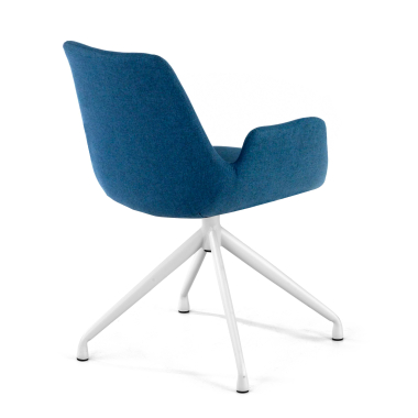 cadeira sala de espera branco azul giratoria tecido bracos estofados 5