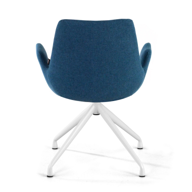 cadeira sala de espera branco azul giratoria tecido bracos estofados 6