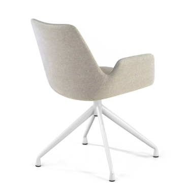 cadeira sala de espera branco cinza giratoria tecido bracos estofados 5