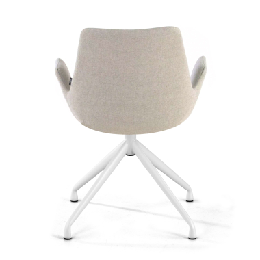 cadeira sala de espera branco cinza giratoria tecido bracos estofados 6