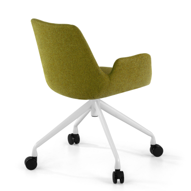 cadeira sala de espera branco verde giratoria com rodizios tecido bracos estofados 5