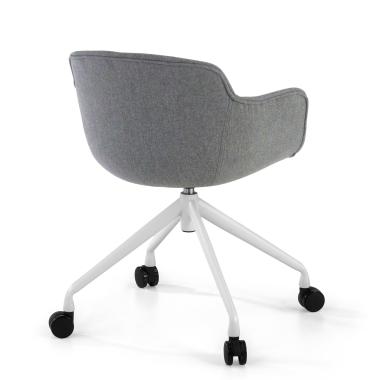 cadeira sala de espera branco antracite giratoria com rodizios tecido bracos estofados 5