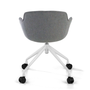 cadeira sala de espera branco antracite giratoria com rodizios tecido bracos estofados 6