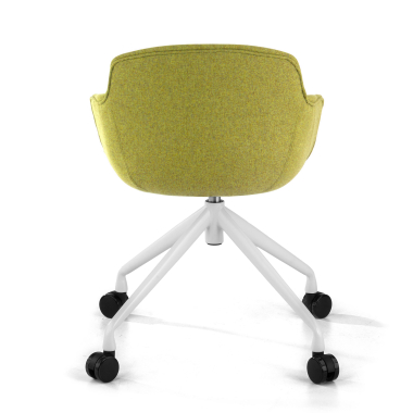 cadeira sala de espera branco verde giratoria com rodizios tecido bracos estofados 6