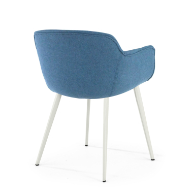 cadeira sala de espera branco azul 4 patas tecido bracos estofados 4