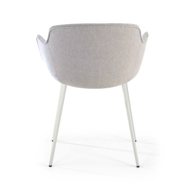 cadeira sala de espera branco cinza 4 patas tecido bracos estofados 5