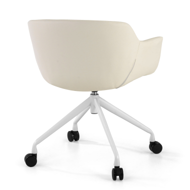 cadeira sala de espera branco branco com rodizios pele sintetica bracos estofados 6