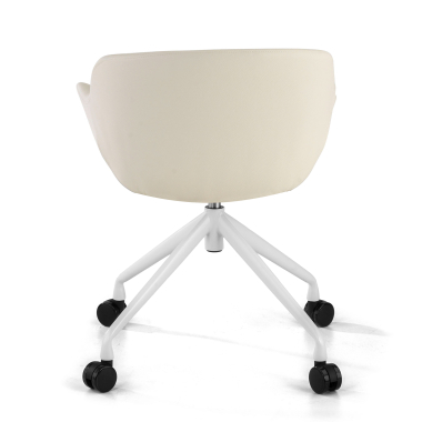 cadeira sala de espera branco branco com rodizios pele sintetica bracos estofados 7