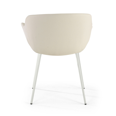 cadeira sala de espera branco branco 4 patas pele sintetica bracos estofados 6