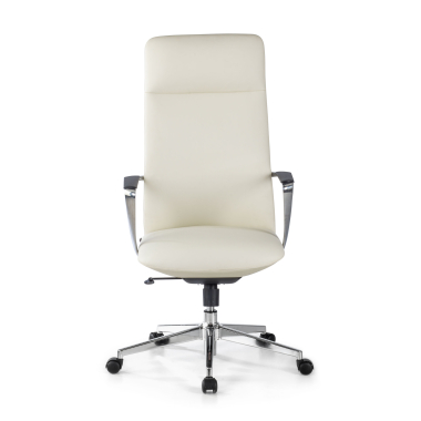 poltrona de escritorio branco respaldo alto pele sintetica bracos fixos 3