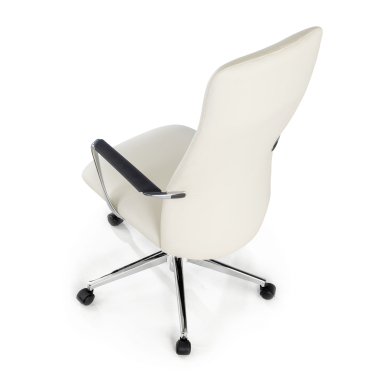 poltrona de escritorio branco respaldo alto pele sintetica bracos fixos 7