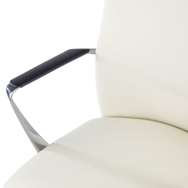 poltrona de escritorio branco respaldo alto pele sintetica bracos fixos 8