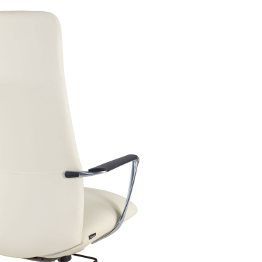 poltrona de escritorio branco respaldo alto pele sintetica bracos fixos 10