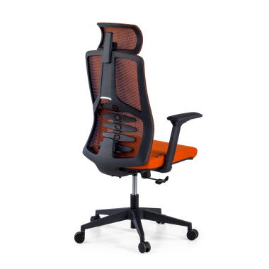 cadeira ergonomica laranja quick malha mesh bracos regulaveis 3d apoio lombar apoio de cabeca 6