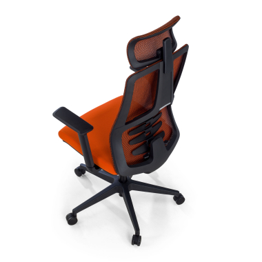 cadeira ergonomica laranja quick malha mesh bracos regulaveis 3d apoio lombar apoio de cabeca 8