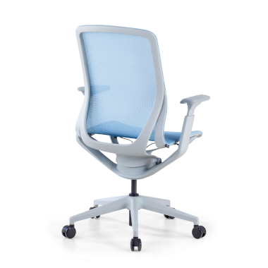 cadeira de design branco azul kinet malha mesh bracos regulaveis 3d 6