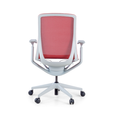 cadeira de design branco vermelho kinet malha mesh bracos regulaveis 3d 7