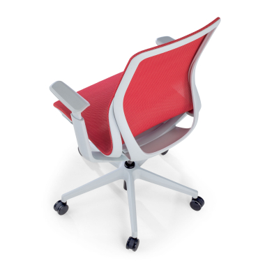 cadeira de design branco vermelho kinet malha mesh bracos regulaveis 3d 8