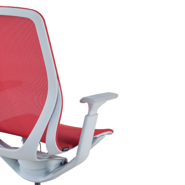 cadeira de design branco vermelho kinet malha mesh bracos regulaveis 3d 9