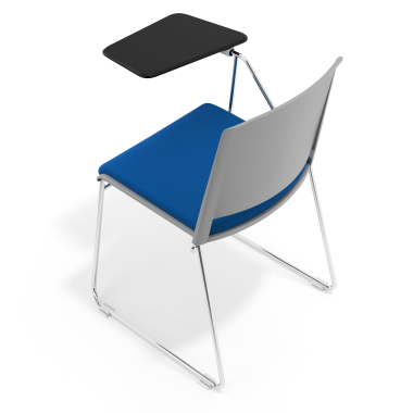 cadeira com palmatoria cinzento azul com pala de escrita estofada tecido sem bracos 7