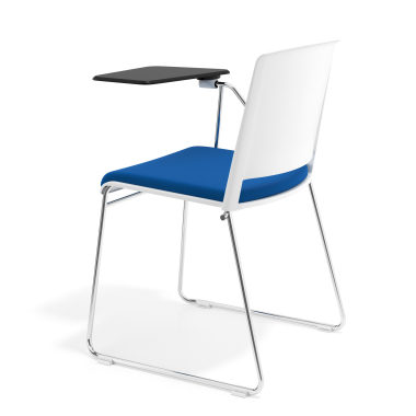 cadeira com palmatoria branco azul com pala de escrita estofada tecido sem bracos 5