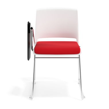 cadeira com palmatoria branco vermelho com pala de escrita estofada tecido sem bracos 6
