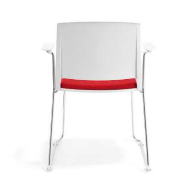 cadeira sala de espera branco vermelho com bracos estofada tecido sem bracos 4