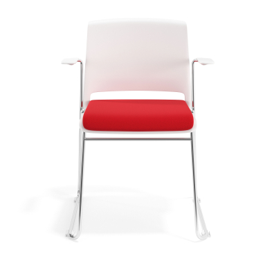 cadeira sala de espera branco vermelho com bracos estofada tecido sem bracos 6