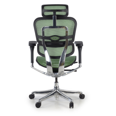 cadeira ergonomica verde estrutura negra red malha mesh bracos regulaveis 5d apoio de cabeca 7