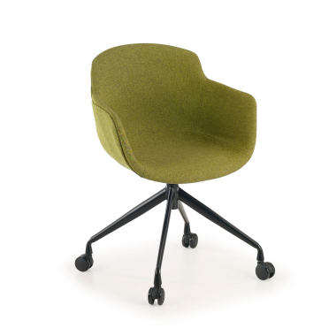 cadeira sala de espera preto verde giratoria com rodizios tecido bracos estofados 1