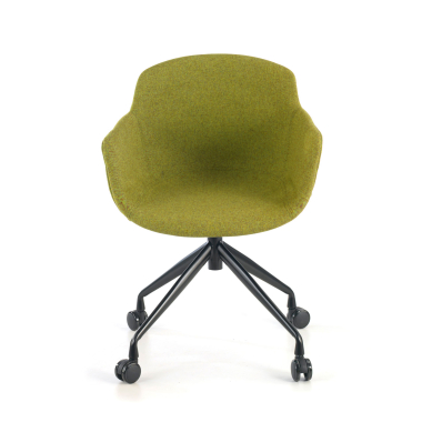cadeira sala de espera preto verde giratoria com rodizios tecido bracos estofados 3