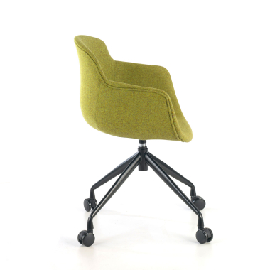 cadeira sala de espera preto verde giratoria com rodizios tecido bracos estofados 6