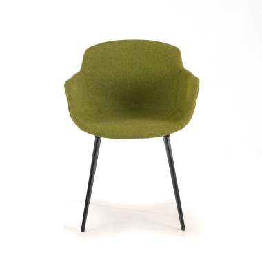 cadeira sala de espera preto verde 4 patas tecido bracos estofados 3