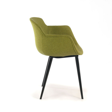 cadeira sala de espera preto verde 4 patas tecido bracos estofados 6