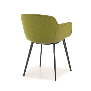 cadeira sala de espera preto verde 4 patas tecido bracos estofados 7
