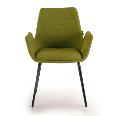 cadeira sala de espera preto verde 4 patas tecido bracos estofados 3