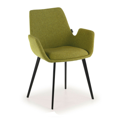 cadeira sala de espera preto verde 4 patas tecido bracos estofados 1