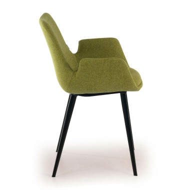 cadeira sala de espera preto verde 4 patas tecido bracos estofados 6